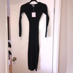 L’ Academie Black Scoop neck Sweater Dress Size Small NWT